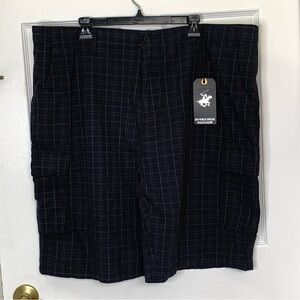 NWT Beverly Hills Polo Club Plaid Cargo Shorts Men's Size 46